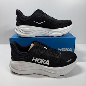 NWT • HOKA Men's Bondi 9 Running Shoes Black & White Size: 12